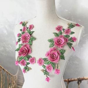 バラ モチーフ 3D ピンク 薔薇 立体的 刺...の詳細画像1
