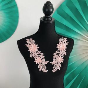 モチーフレース 3D ピーチ 立体的 刺繍 ペ...の詳細画像2