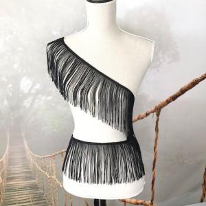 フリンジブレード タッセル 黒 ブラック 新体操 レオタード