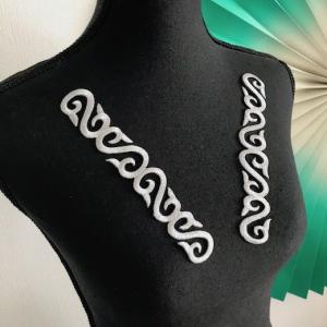 アップリケ シルバー 刺繍ワッペン レオタード...の詳細画像3