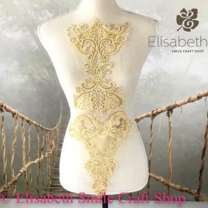 モチーフ ゴールド チュールモチーフ 模様 ネックライン 刺繍モチーフ
