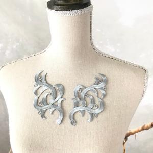刺繍ワッペン アイロン接着可 シルバー グレー...の詳細画像3