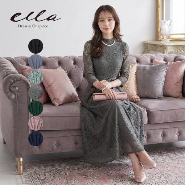 ドレス パーティードレス ロングドレス ロング ロング丈 シフォン ハイネック タック 結婚式 ワン...