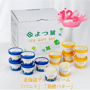 送料無料 北海道 十勝 よつば よつ葉乳業 アイス 発酵バター6個 バニラ6個 アイスクリーム