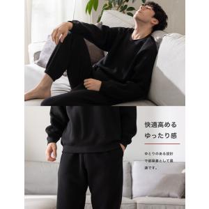 スウェット上下 裏起毛 ゆったり メンズ レデ...の詳細画像3