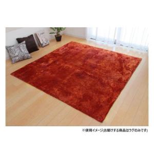 ソフトシャギー調ラグ 「ラルジュ」 2畳 オレンジ 約185×185cm 1280200201203