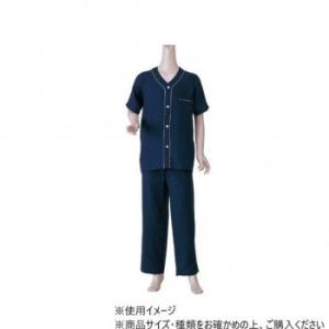 神戸生絲 紳士楽らくガーゼパジャマ上下(半袖) L No.800  ネイビー
