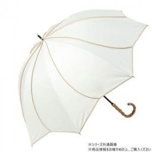 KIZAWA バンブー深張 花びらショート日傘 オフ×ベージュ M50HB-081API-off-b...