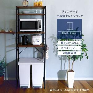 白井産業 レンジ台 ゴミ箱収納 キッチン収納 ラック 天板耐荷重20kgで