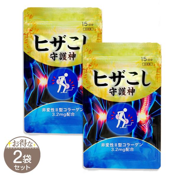 【 2袋セット 】 ヒザこし守護神 15粒 ヘルシオン グルコサミン サプリ コンドロイチン  メー...