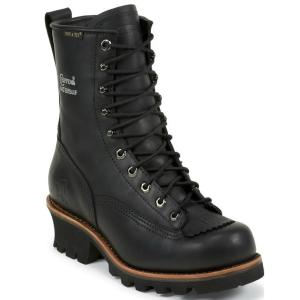 【在庫処分品】チペワ Chippewa　8"ブラック オイルド  ロガーブーツ A282) 73111 - 12W 【送料無料 通販】｜elpasoboots