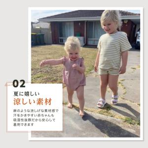 ロンパース ノースリーブ ベビー キッズ コッ...の詳細画像3
