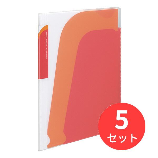 【5冊セット】コクヨ ポケットブック(ノビータ)A4S・透明赤 ラ-N210R【まとめ買い】