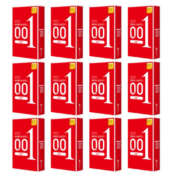 オカモト ゼロワン（0.01）薄さ 0.01mm 12箱セット（3個入り×12箱） 赤パッケージ コ...