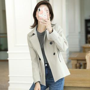 トレンチコート レディース ダブルボタンバーカ...の詳細画像1