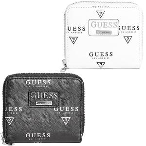 ゲス GUESS レディース ラウンドファスナー 二つ折り 財布 ウォ小銭入れ 付き トライアングル ロゴ 小物 アクセサリー