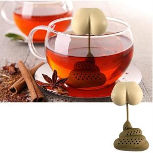 茶こし 茶葉注入器 シリコン茶漉しうんち型 面白い コーヒーフィルター お茶作りツール 再利用可能 キッチンアクセサリー 食洗機可能