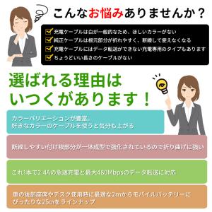 タイプC ケーブル 2m USB Type-C...の詳細画像1