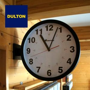 ダルトン DULTON 時計 両面 掛け時計 ダブルフェイス ウォールクロック ブラック S82429｜elva