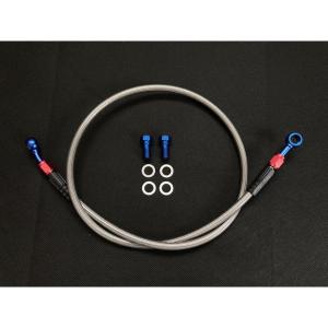 メッシュ ブレーキホース ダブルディスク用 2色 青赤 ブラック 長さ