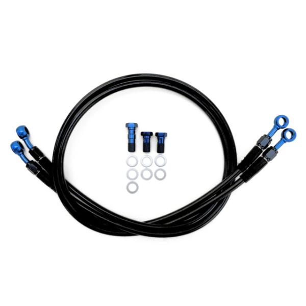 ブラックメッシュブレーキホース 黒青　ゼファー400 χ  750 1100 CB400SF VTE...