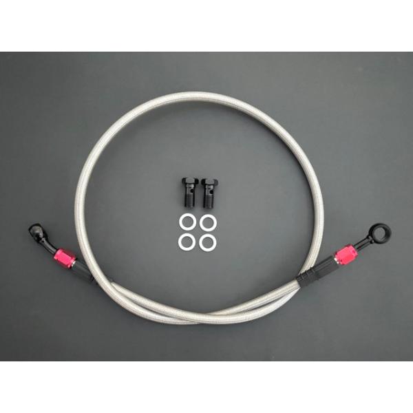 メッシュブレーキホース 黒赤 シングル　1本　バリオス250 Z250FT RZ250 ジェイド25...