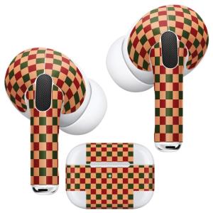 Air Pods Pro 専用 デザインスキンシール 対応 airpodspro エアポッドプロ apple アップル イヤフォン イヤホン  市松模様　クリスマス 000098｜emart