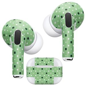 Air Pods Pro 専用 デザインスキンシール 対応 airpodspro エアポッドプロ apple アップル イヤフォン イヤホン  水玉　緑　ドット 000100｜emart