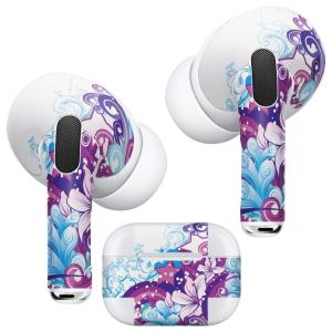 Air Pods Pro 専用 デザインスキンシール 対応 airpodspro エアポッドプロ apple アップル イヤフォン イヤホン  お花　花　紫　トロピカル 000104｜emart