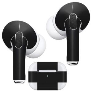 Air Pods Pro 専用 デザインスキンシール 対応 airpodspro エアポッドプロ apple アップル イヤフォン イヤホン  シンプル　無地　黒 009016｜emart