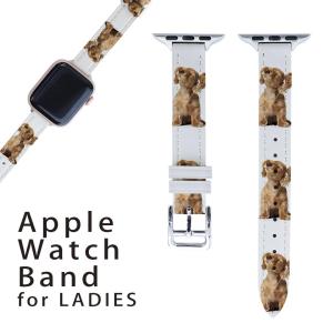 Apple Watch オリジナルバンド ベルト PUレザー素材 デザイン アップルウォッチベルト 38mmタイプ40mm 4mm兼用 001245  犬　ダックスフント　動物｜emart