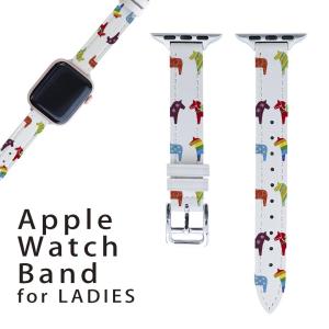 Apple Watch オリジナルバンド ベルト PUレザー素材 デザイン アップルウォッチベルト 38mmタイプ40mm 4mm兼用 004921  馬　ペガサス　イラスト｜emart