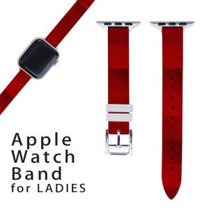 Apple Watch オリジナルバンド ベルト PUレザー素材 デザイン アップルウォッチベルト 38mmタイプ40mm 4mm兼用 006762  赤　レッド　模様｜emart