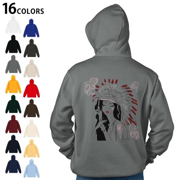 選べる16カラー パーカー バックプリント フーディ メンズ レディース ユニセックス 長袖  デザ...