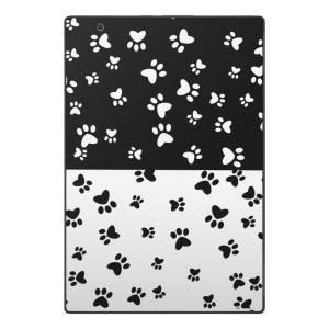 arrows Tab F-02K スキンシール docomo ドコモ タブレット tablet シール ステッカー ケース 犬　足跡　バイカラー　白黒 000128