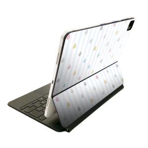 Magic Keyboard 用 全面スキンシール ステッカー 保護シール  前面 背面 iPadpro12.9 第6世代 008448  パステル　カラフル　しずく　ストライプ