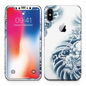 iPhoneX 対応 アイフォン テン 全面スキンシール フル 背面 側面 正面 液晶 スマホケース ステッカー スマホカバー ケース 龍　ドラゴン　和 001218