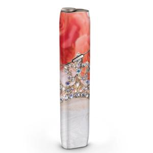 igsticker IQOS3 multi 専用 デザインスキンシール アイコス マルチ ステッカー 電子 たばこ アクセサリー 花　ジュエリー　オレンジ 002462