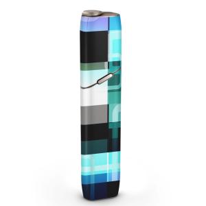 igsticker IQOS3 multi 専用 デザインスキンシール アイコス マルチ ステッカー 電子 たばこ アクセサリー 模様　青　黒 002482