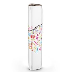 igsticker IQOS3 multi 専用 デザインスキンシール アイコス マルチ ステッカー 電子 たばこ アクセサリー ハート　音楽　カラフル 002503