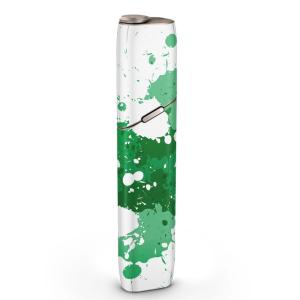 igsticker IQOS3 multi 専用 デザインスキンシール アイコス マルチ ステッカー 電子 たばこ アクセサリー シンプル　絵の具　緑 002533