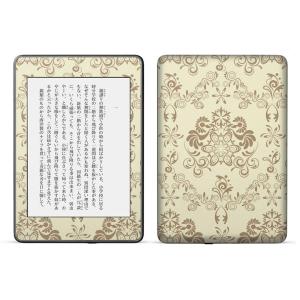 kindle paperwhite 第4世代専用 kindle第10世代 キンドル ペーパーホワイト タブレット スキンシール 裏表2枚  壁紙　茶色　お花　 000118｜emart