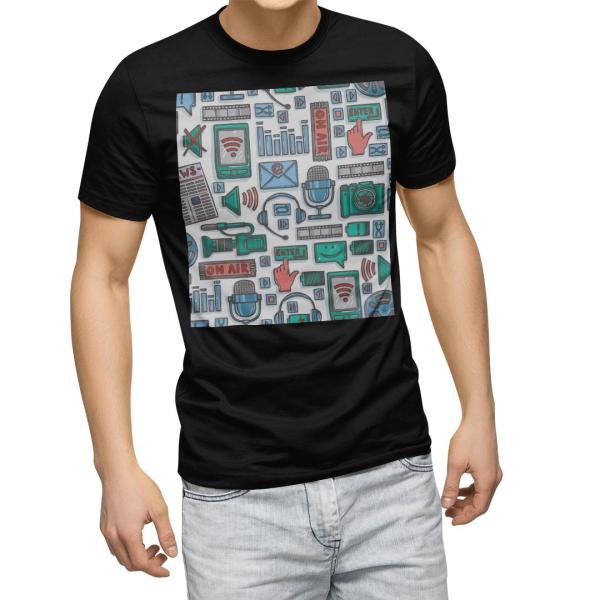 tシャツ メンズ 半袖 ブラック デザイン XS S M L XL 2XL Tシャツ ティーシャツ ...