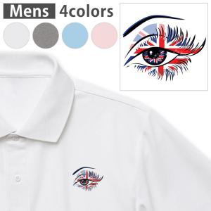 選べる4カラー メンズ ドライポロシャツ  S M L XL 2XL 3XL T shirt 017900  目　瞳　女性　イギリス　ユニオンジャック｜emart