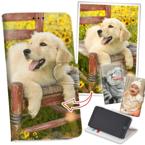 あなたの写真で世界にひとつだけのスマホケースが作れる♪完全オーダーメイド 手帳タイプ スマホケース ...