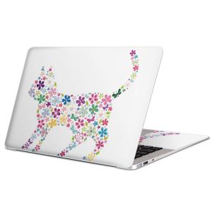 MacBook Pro 15inch専用スキンシール マックブック 15インチ Mac Book  花　フラワー　猫　ねこ 007664