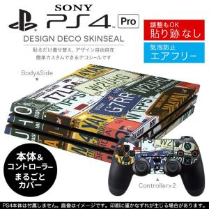 「宅配便専用」SONY 新型PS4 PRO プロ プレイステーション専用スキンシール 貼るだけで デザインステッカー プレート　英字　看板 000171｜emart