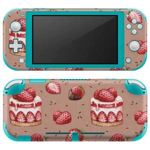 igsticker Nintendo Switch Lite 専用 デザインスキンシール 全面 任天堂 専用 ニンテンドー スイッチ ライト  ケーキ　苺　イラスト 005544