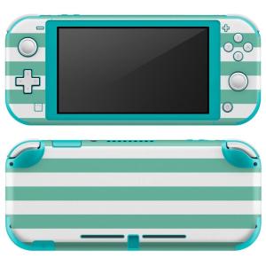 igsticker Nintendo Switch Lite 専用 デザインスキンシール 全面 任天堂 専用 ニンテンドー スイッチ ライト シンプル　ボーダー　緑 009049