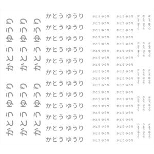 布に貼れちゃう！お名前転写シール 大きいサイズ新登場！アイロン アイロンネーム 布用 71片 シート フォントカラー グレー